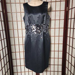 Calvin Klein Blue Sequined Sleeveless Dress Size 10